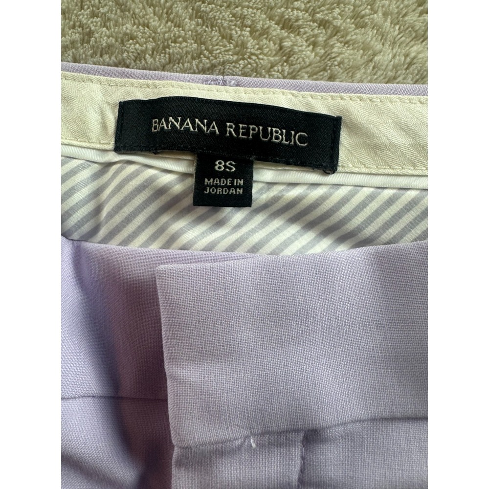 Banana Republic Logan Dress Pants Womens 8S Purple Flat Front Stretch Outdoor - Picture 8 of 11